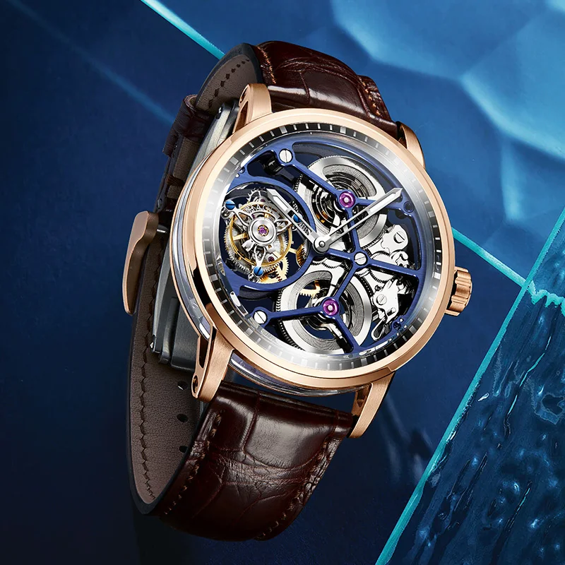 Haofa Flying Tourbillon Mechanical Watch for Men Hollow Luxury Sapphire Manual Watch Skeleton Business Casual Watch 1945