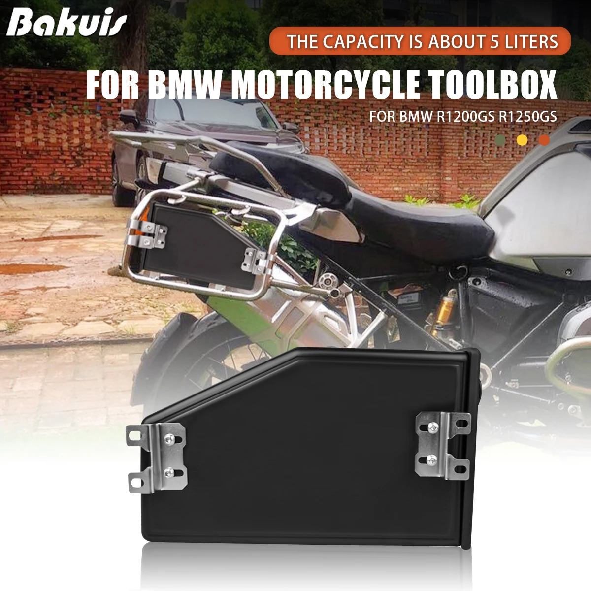 

5L Motorcycle Storage Case Side Bracket Tool Box Accessories For BMW R1200GS Adv F750GS F850GS R1250GS LC Adventure 2013-2023