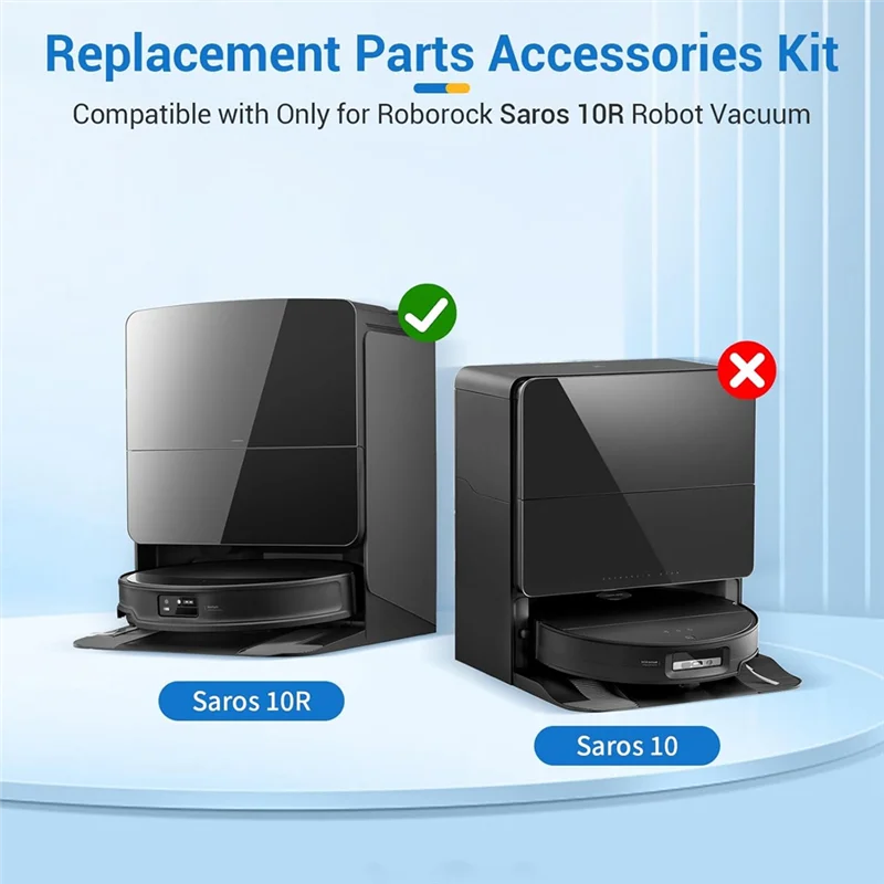 مجموعة الصيانة الأساسية FZFZ لـ Roborock Saros 10R: الفرش الجانبية والمرشحات والمماسح وأكياس الغبار