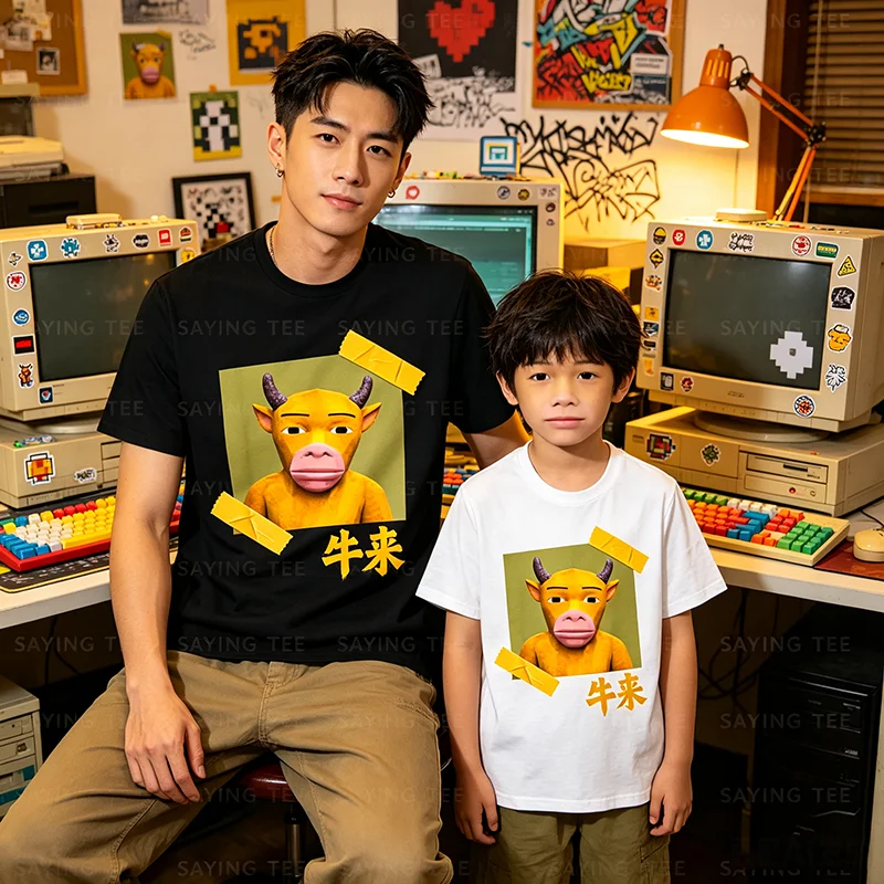 Lustiges NIU Lai Chinesisches Kuh-Internet-Humor-Meme Gen Z T-Shirt Y2k-Kunst NIU Lai Moo Niedliches Weiches Baumwoll-T-Shirt Streetwear-Tee – Detail 4