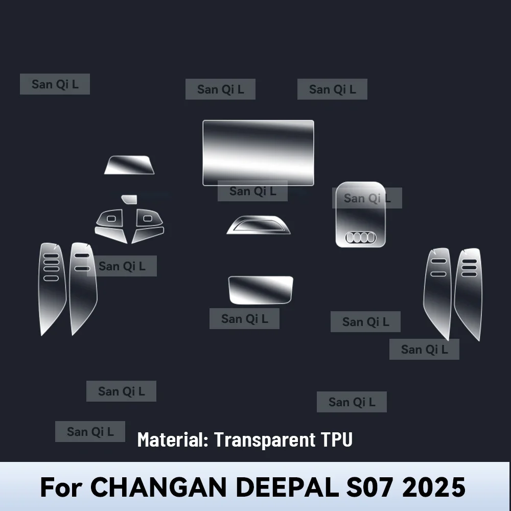 Transparent TPU For CHANGAN DEEPAL S07 2024 Car Center Console Media Dashboard Navigation Anti-scratch Protector Interior Film