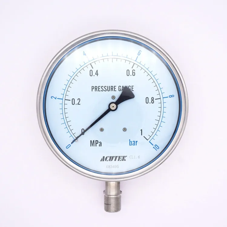 

Y150BF -0.1-160 Mpa 316 Stainless Steel Positive and Negative Vacuum Pressure Gauge Natural Gas Petrochemical Electric Power