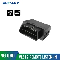 JIMIMAX VL512 LTE OBD GPS Tracker Mini Remote Sound 9-36V 4G Car Tracking Device Realtime Monitor 4G Car Locator Update OB22 APP