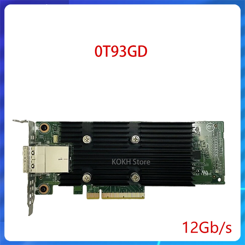 

Original T93GD Dual Port 12Gb/s External SAS HBA Controller Adapter Card 0T93GD MD3400/MD3420 Dual Port Host Bus Adapter 9300-8E