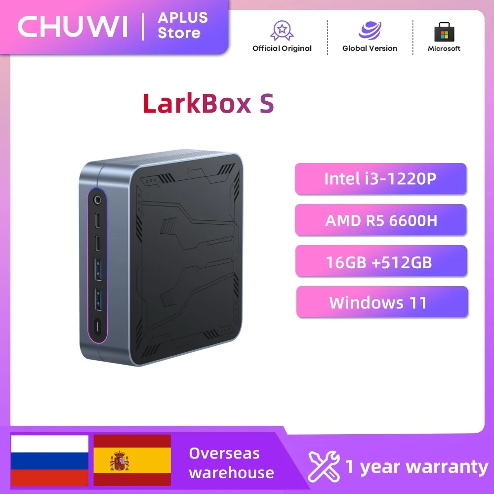 

CHUWI LarkBox S MiniPC Intel i3-1220P UHD Graphics 10 ядер и 12 потоков 16 ГБ ОЗУ 512 ГБ SSD Настольный игровой компьютер Мини-ПК