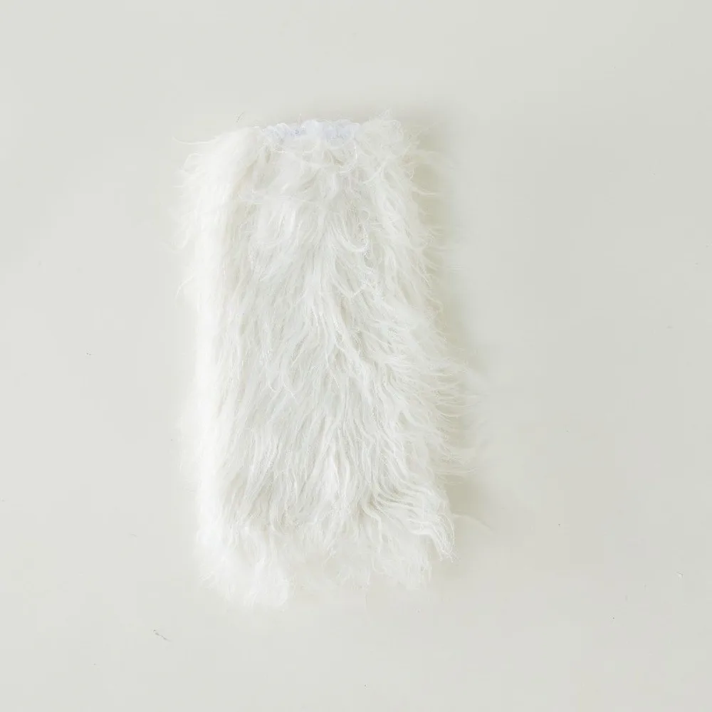 Мягкие Y2K Эстетические гетры из искусственного меха Harajuku Чехлы для ног Меховые гетры Хип-хоп Kawaii Зимние гетры JK Аксессуары