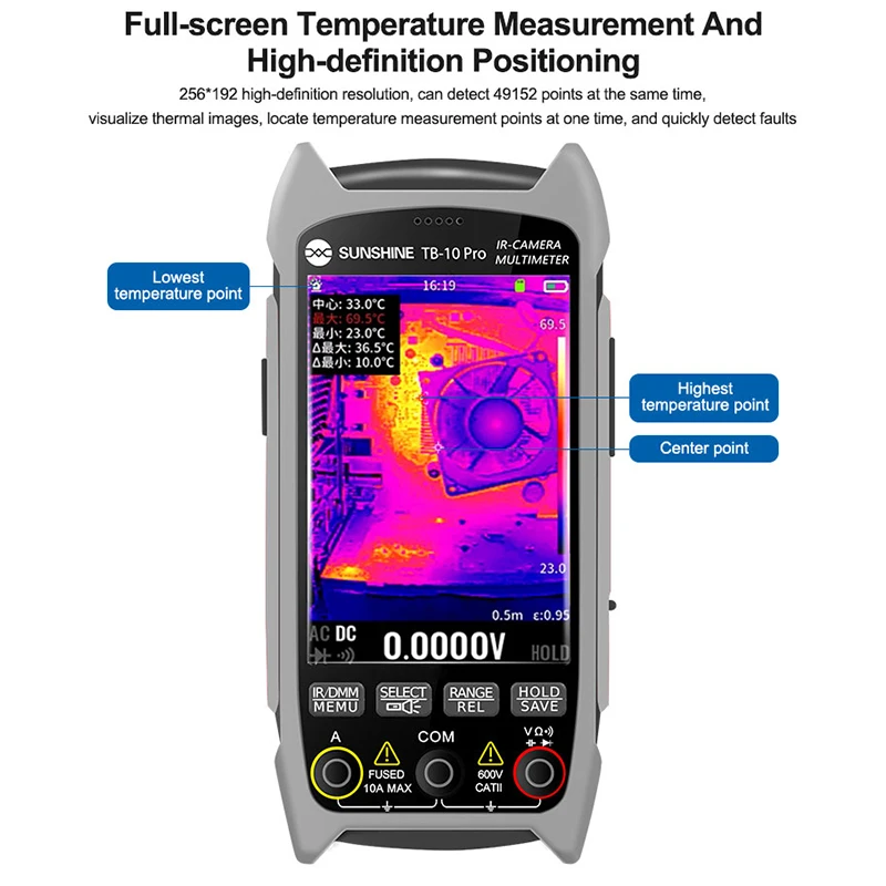 SUNSHINE TB-10 Pro Infrared Thermal Imaging Multimeter HD Resolution Positioning for PCB Motherboard Testing Intelligent Repair