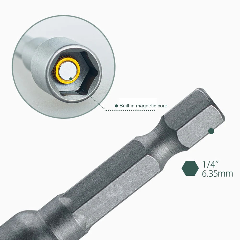 5 قطعة رأس المفك المغناطيسي عرافة رئيس 1/4 5/16 3/8 7/16 1/2 بوصة المغناطيسي الجوز مفك عرافة مفتاح مفك أدوات يدوية اكسسوارات #6