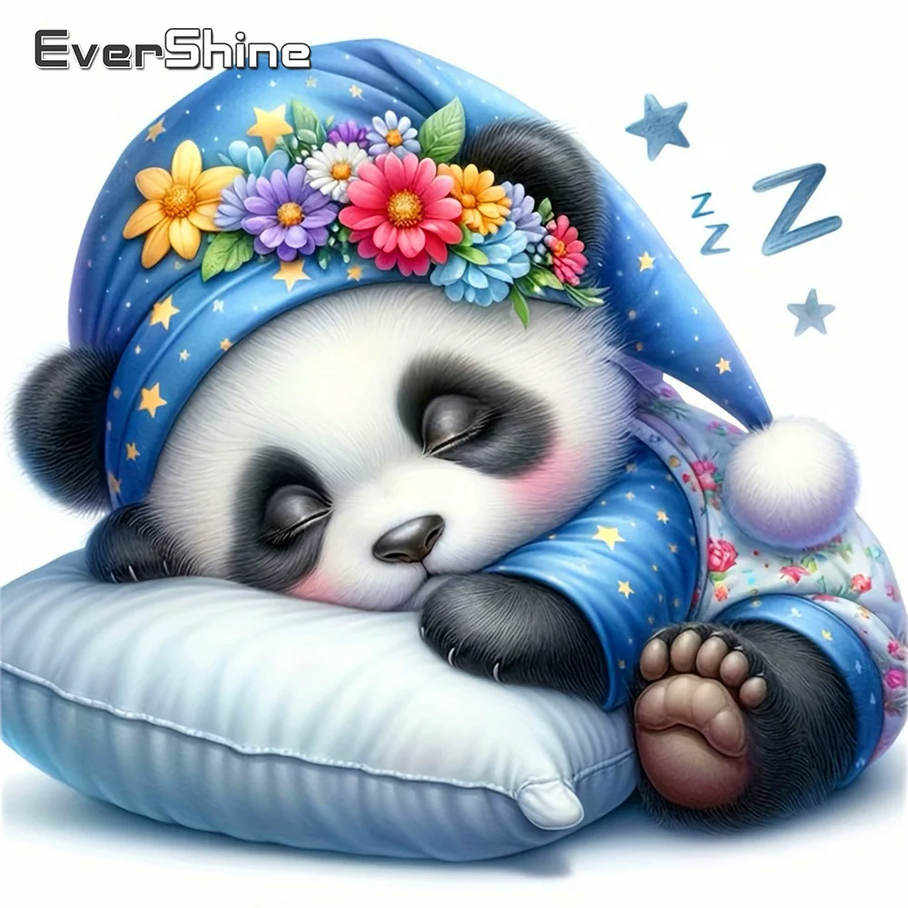 Evershine Diamant-Gemälde, Tierbild aus Strass-Mosaik, Panda, geeignet für Anfänger, Stickerei, Blume, 5D-Wanddekoration