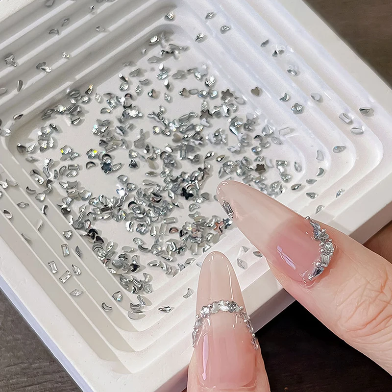 1440 Uds. De decoraciones artísticas para uñas DIY, diamantes de imitación de resina mezclados multiforma, dijes para uñas, gemas de diamantes con parte posterior plana brillante