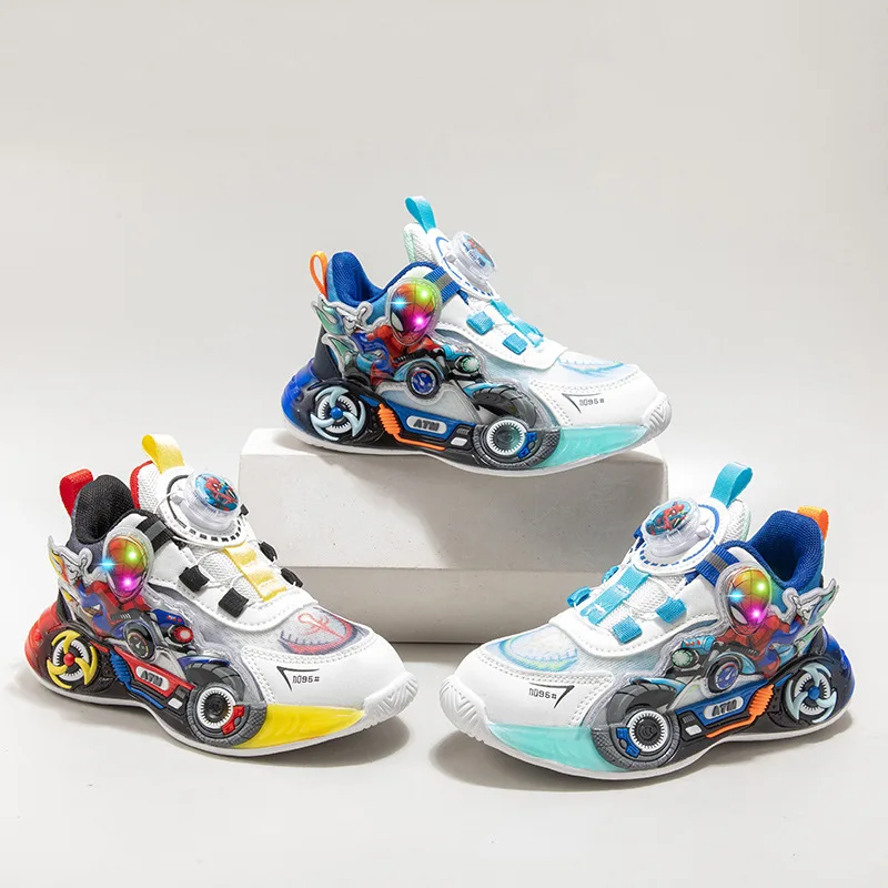 

Kids'Casual Shoes Sneakers PU Leather Led Light For Children Anti-slip Thick Bottom Breathable Blue Red Shoes Size 21-30