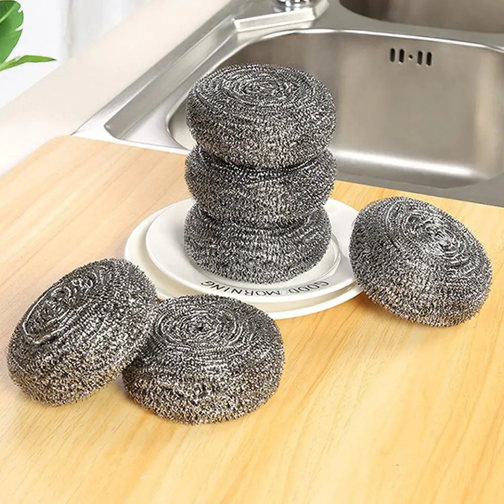 16Pcs Stainless Steel Sponges Scrubbers Cleaning Ball Iron Rust Scrubber Scouring Pads Ball for Pot Pan Dish Wash Cleaning