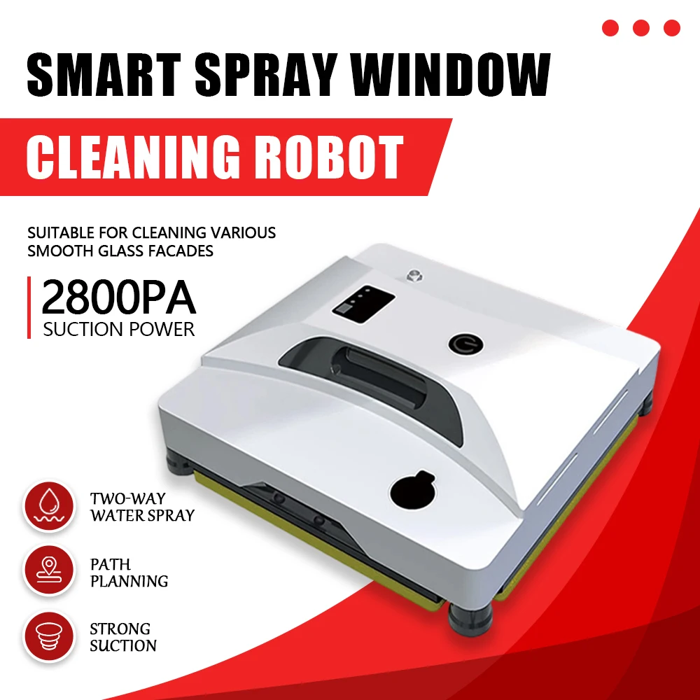 

Intelligent Water Spray Window Cleaning Robot Smart Detection Path Planning Super Strong Adsorption Two-way Water Window Cleaner