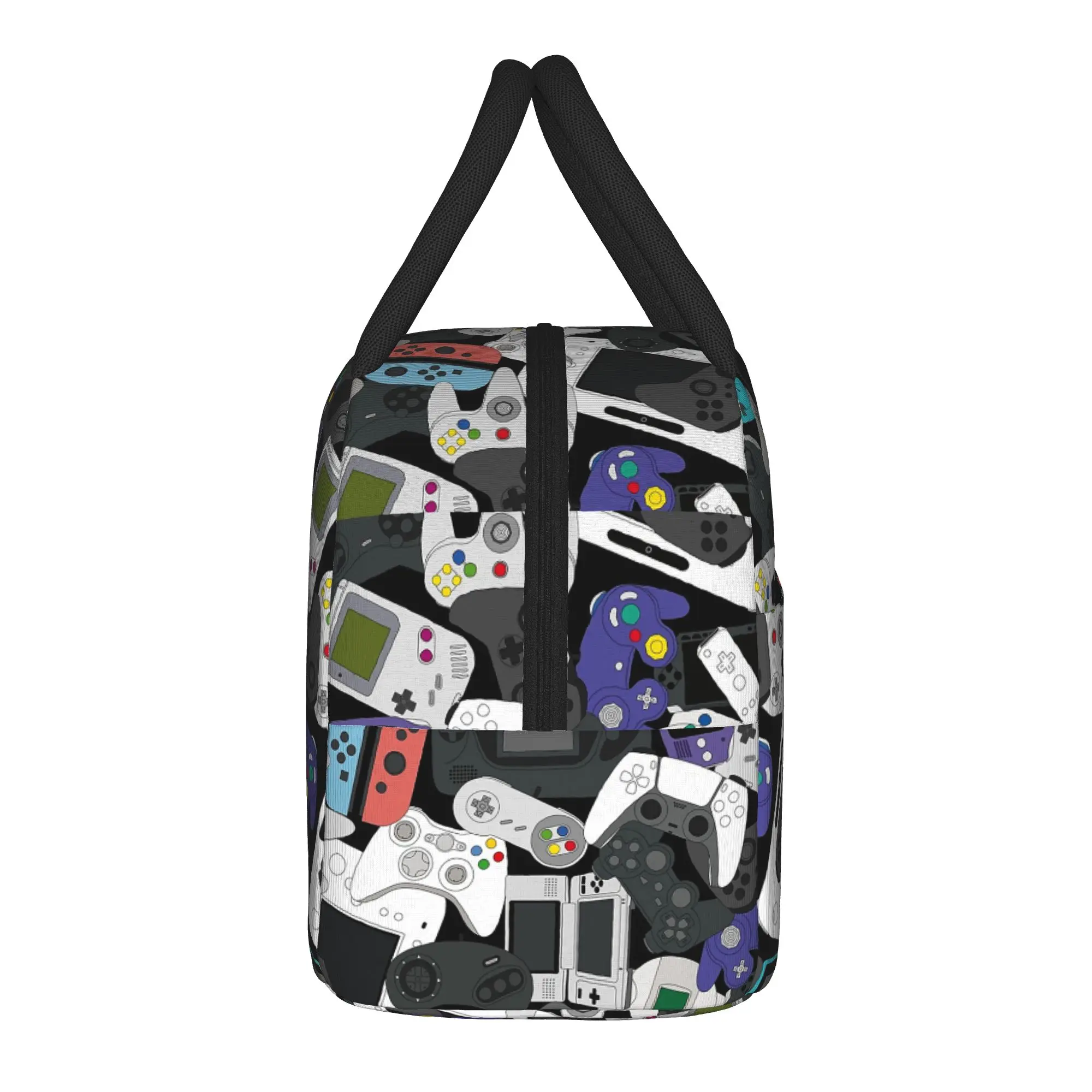 Gamer Controller All Insulated Lunch Bags High Capacity Video Game Gaming Lunch Container Thermal Bag Tote Lunch Box Bento Pouch
