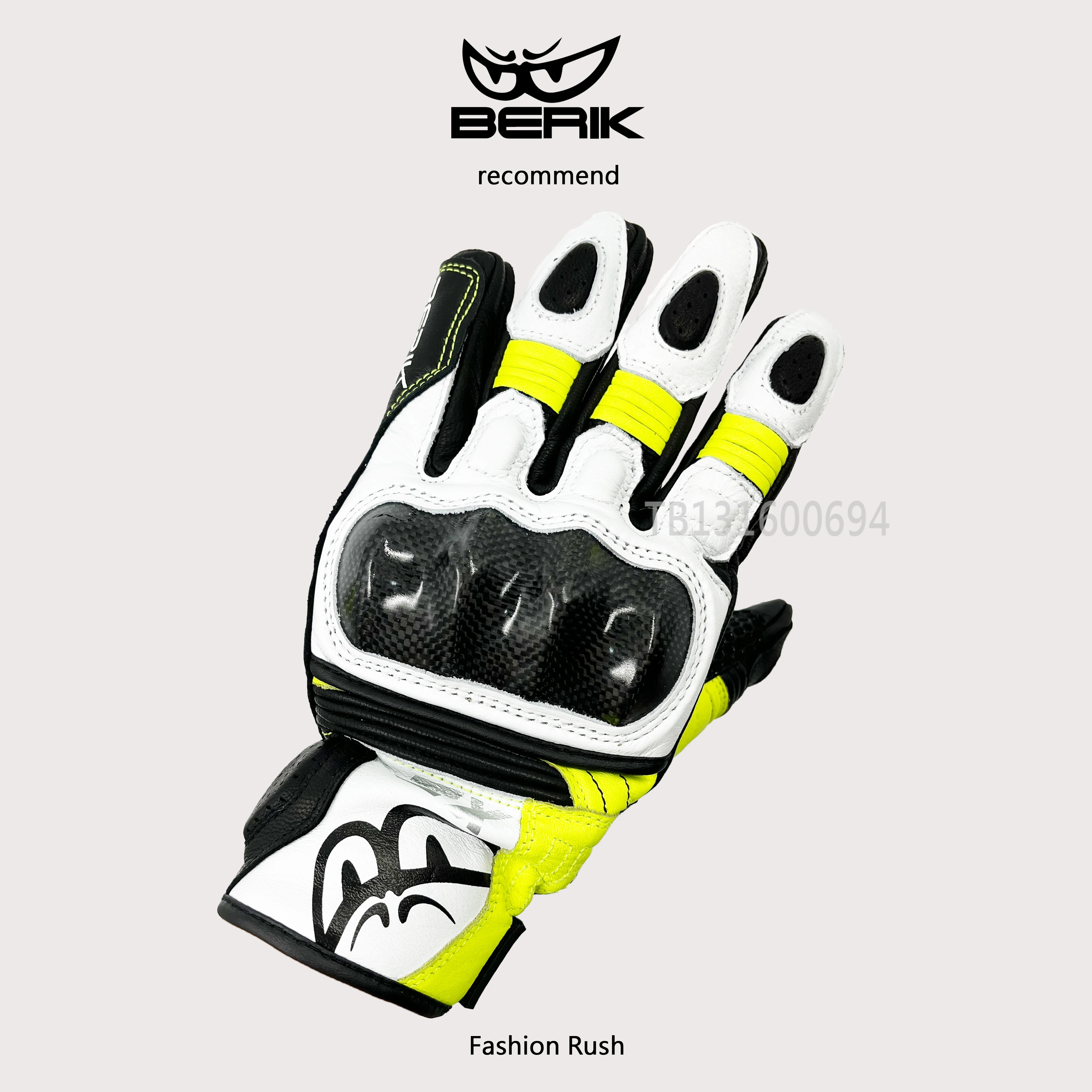 BERIK Competitive Gloves Motorcycle Gloves SURE GRIP Carbon Fiber Protective Wear Gloves for Men and Women for More Than 10 ° C