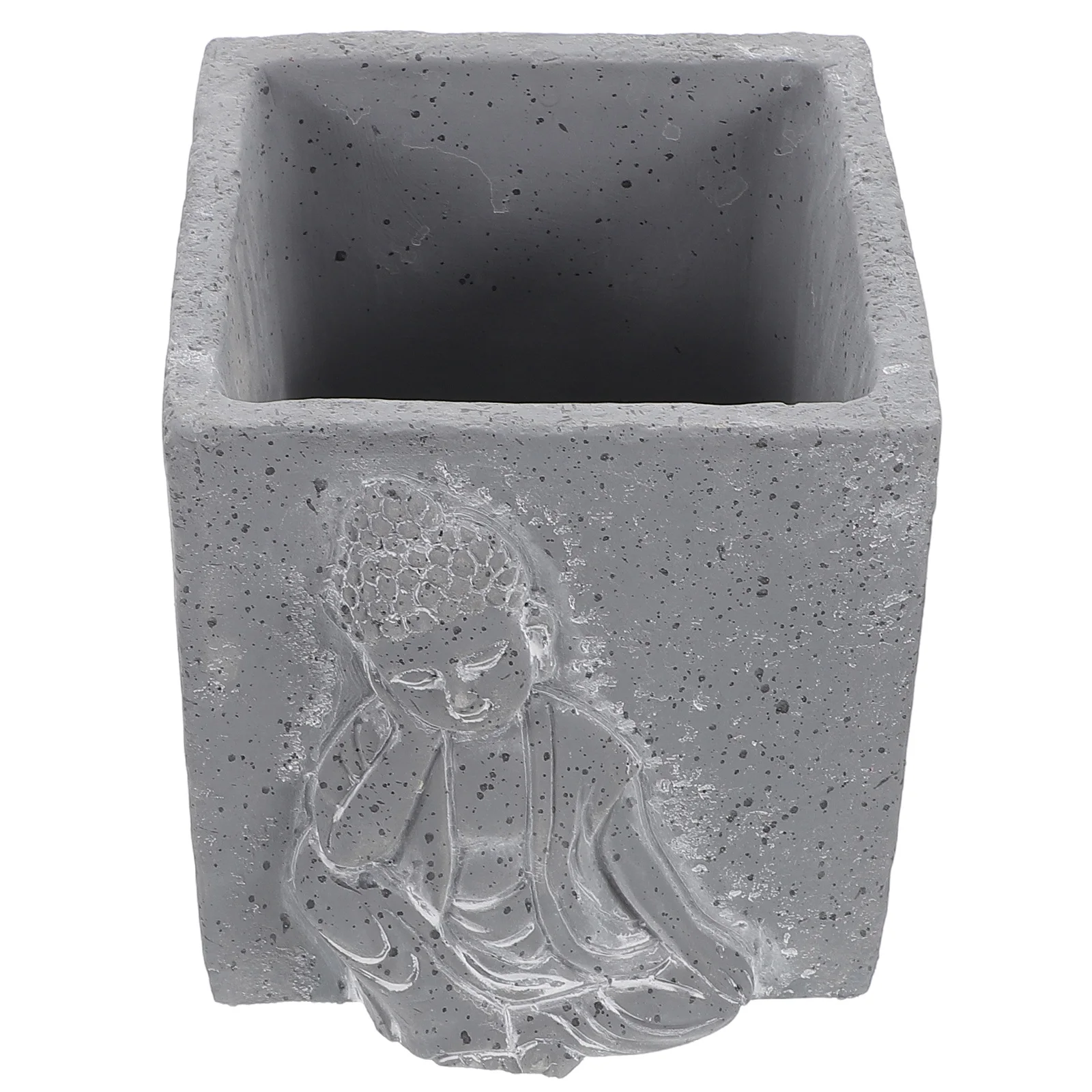 

Creative Cement Buddha Pattern Square Planter for Succulents Small Planters Office Desk Decor Home Flowerpot Container