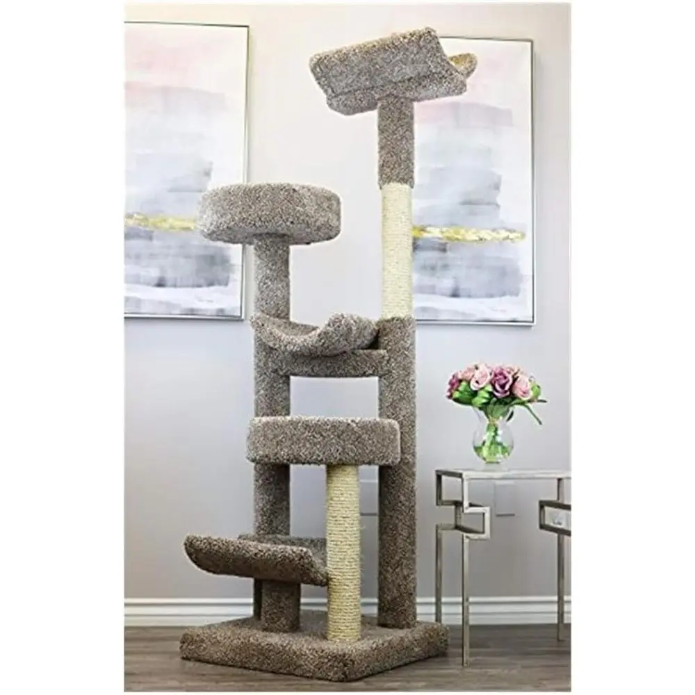 

Дерево для кошек Maykoosh Boho 23L x 24W x 63H для всех пород – для лазания, когтеточки, уютного отдыха и прыжков – коричневый