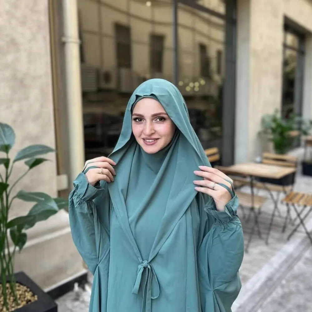 Ensemble de 2 pièces pour femmes musulmanes du Ramadan, pantalon Khimar, vêtements islamiques, Eid, à capuche, Abaya, Robe arabe, Robe Hijab, Jalabiya Djellaba