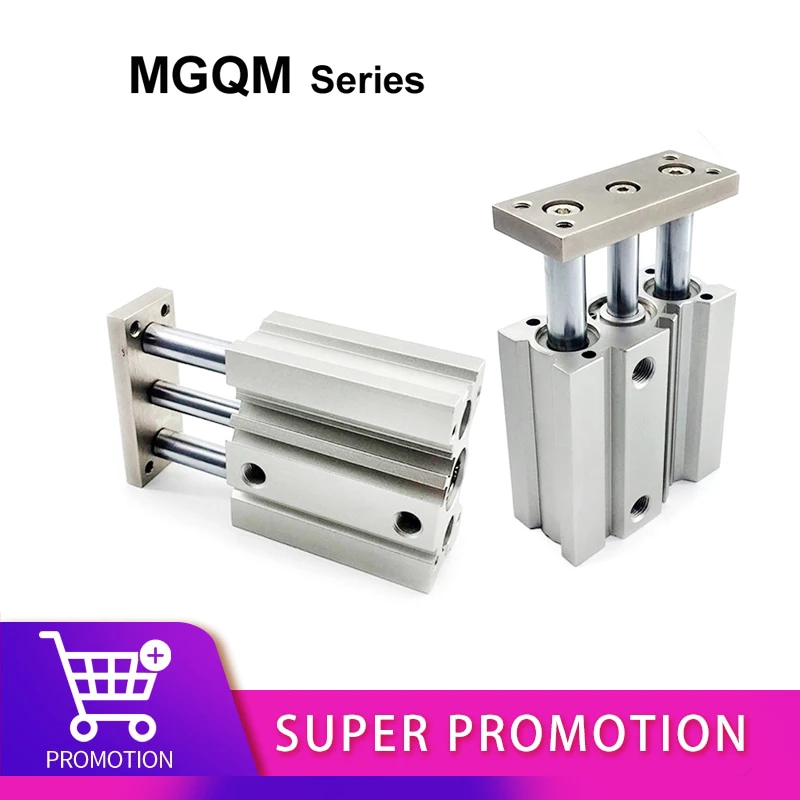 

MGQM SMC size Compact Guide Cylinder BORE 12 16 20 25 32 40 50 63 Stroke 10 20 25 30 40 50 75 100 125 150 200 250 300