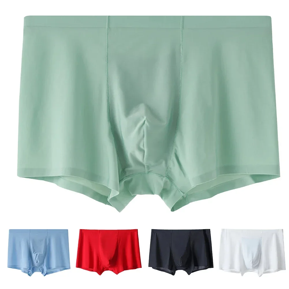 

Men IceSilk Solid Underwear Thin Breathable Seamless Panties Trunks Boxer Shorts Men's Boxer Briefs Men's Trunks
