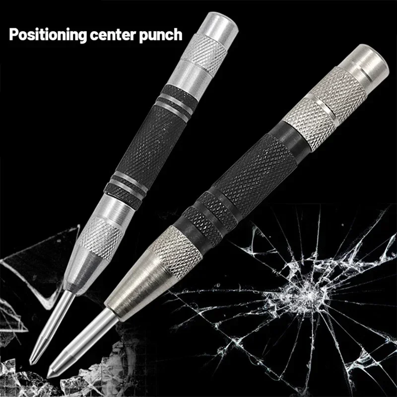 Automatic Center Punch Locator Window Breaker Woodworking Punch Metal Drill Tool Automatic Punch Hand Tools for Glass Metal Wood