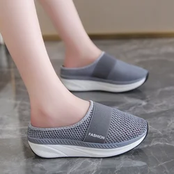 2022 New Women Shoes Casual Increase Cushion Shoes Non-slip Platform Sneakers For Women Breathable Mesh Outdoor Walking Slippers