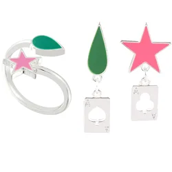 HUNTER×HUNTER Hisoka Pentagram Classic Anime Ring Teardrop Pentagram Layered Open Ring Resizable Finger Ring Cosplay Jewelry