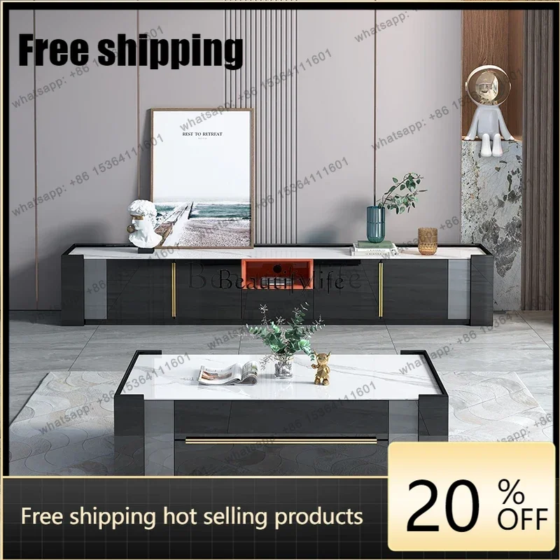 Light luxury rock slab coffee table simple modern home high-end sense Factory Direct