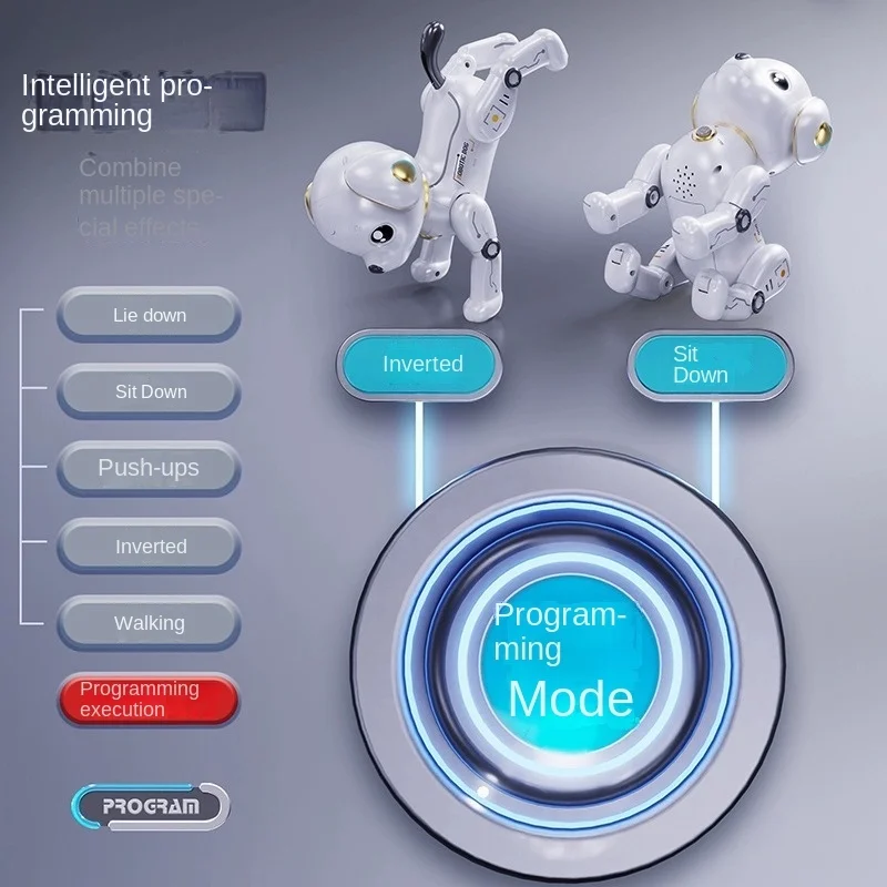 Умная собака-робот с голосовым управлением, игрушка с дистанционным управлением, детская собака с электрическим голосовым управлением,