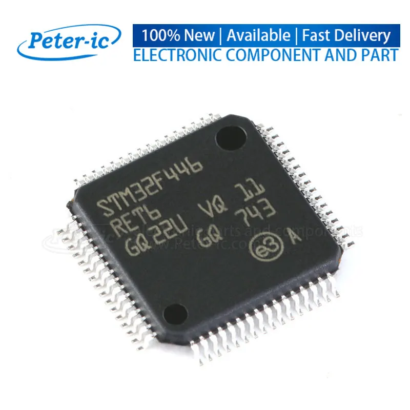 (1pcs)STM32F446RET6 STM32F446 RET6 LQFP-64 512KB 1.7V~3.6V ARM-M4 128KB 180MHz FLASH 50 Microcontrollers Available