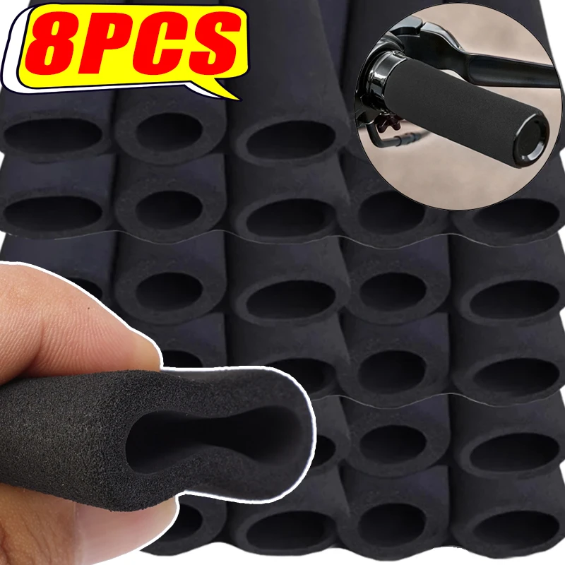 Motorcycle Handlebar Cover Slip-on Foam Anti-slip Moto Handle Levers Comfort Grips Anti Vibration Handlebar Grip Sleeve 2/4/8PCS