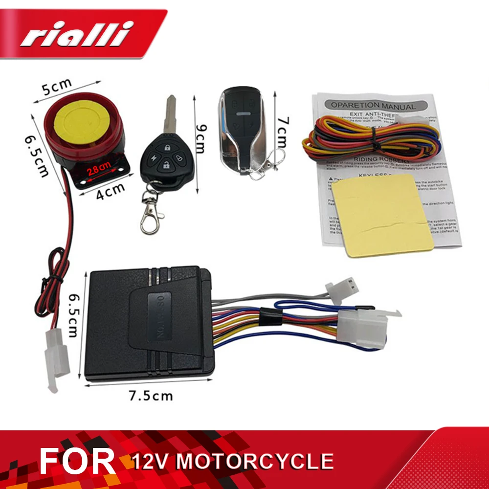 Motorcycle Anti-Theft Alarm System Wireless Remote Engine Starter Stop With Remote Controller Key Module Horn For 12V Motorcycle