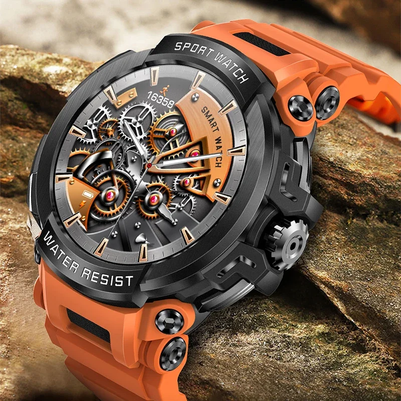 2024New Men's Smartwatch - 2.1 HD Screen, Military Watch with Call Function IP68 Waterproof 100 Sport Modes 600mAh Large Battery