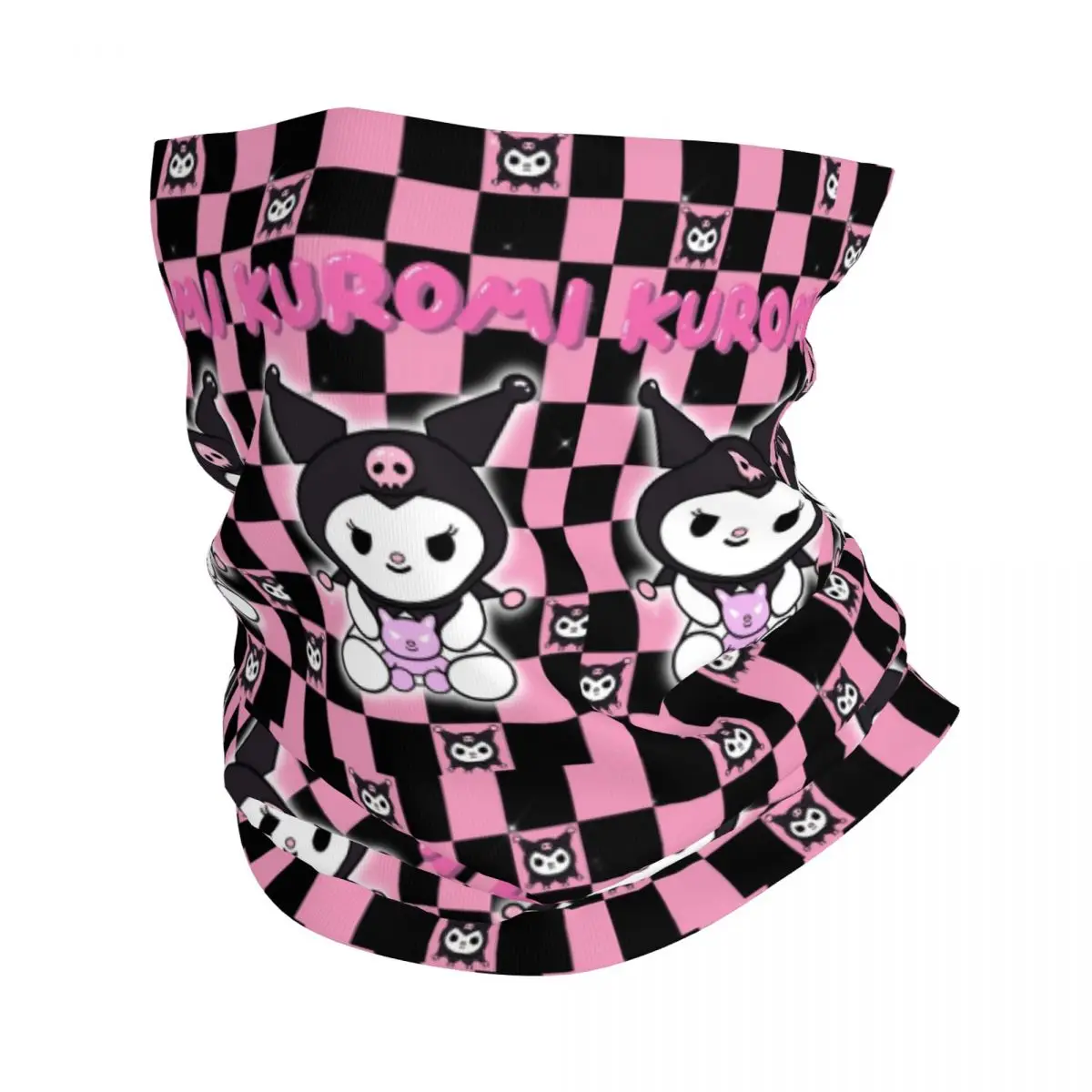 

Custom Kuromi Neck Gaiter Women Men UV Protection Winter Kawaii Cute Bandana Scarf for Cycling