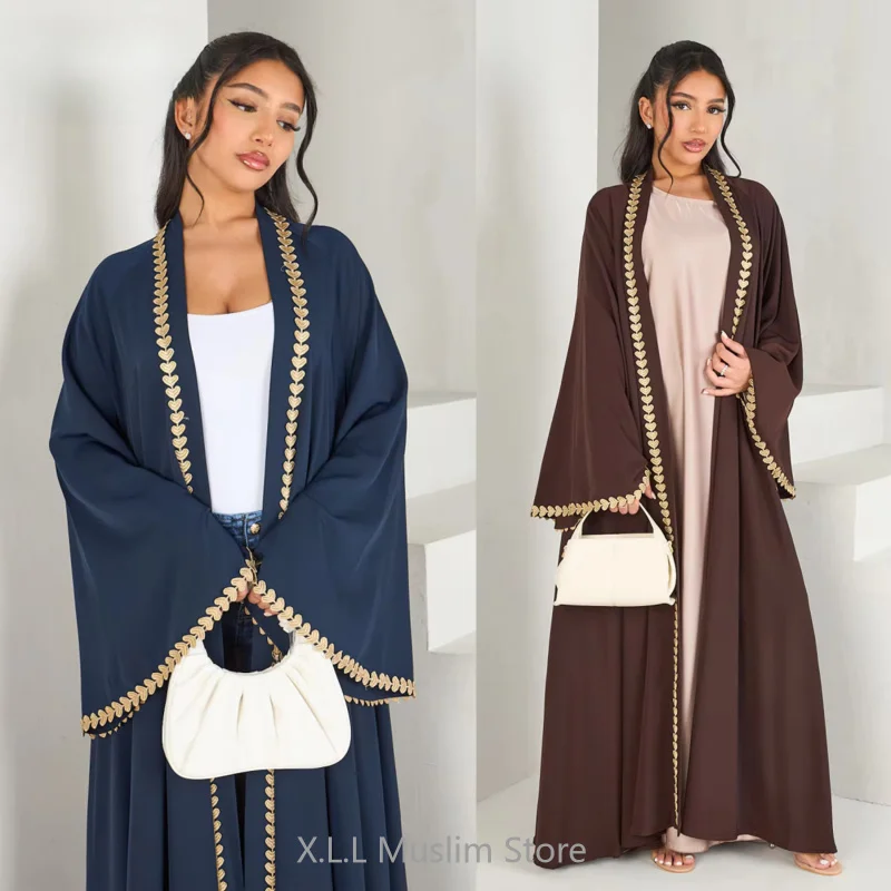 Turquía Primavera Verano suelto Abaya Dubai cárdigan de lujo Eid Ramadán belleza musulmana Abayaa moda mujer Casual ropa de abrigo larga