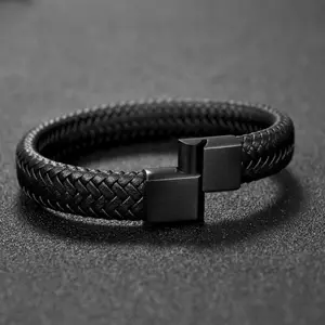 Open Retro Leather Bracelet For Men, Manual Leather Cord Multitaman Fabric, Gift for Outdoor Sports 8 Main Sales Men's Leather Blouse - №2