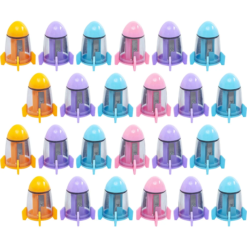 

24 Pcs Rocket Sharpener Bright Color Sharpeners Colorful Pencil Hand Held Students Manual Small Convenient