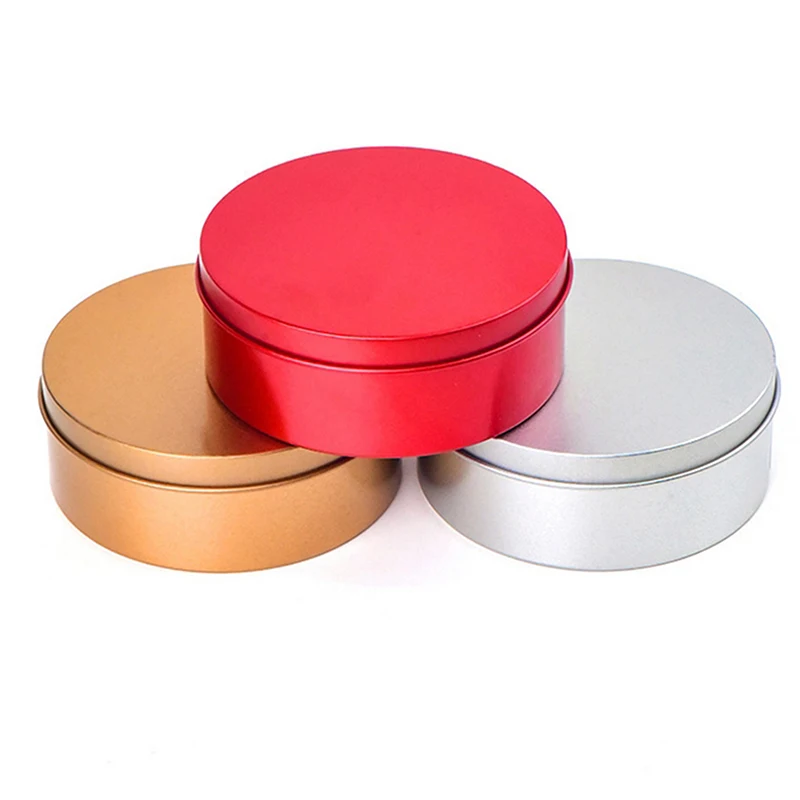 Round Tinplate Boxes Metal Storage Containers Smooth Surface Fine Workmanship Decorative Practical Party Favor Gift Boxes.