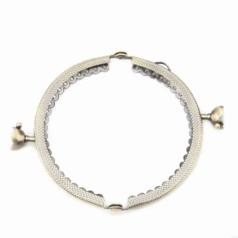 5PCS DIY Purse Frame Clasp with Engraved Metal Detail for Coin Bag Use 6XDA