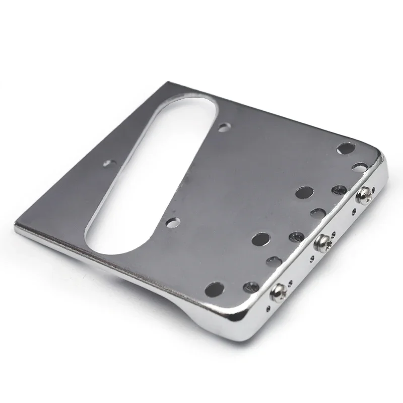 Dual Load Guitar Bridge with Cut-down Sides w/Compensated Brass Saddles for TL Guitar Chrome Black Gold