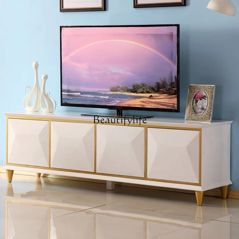 

04Simple modern three-dimensional creative TV cabinet background wall living room floor cabinet