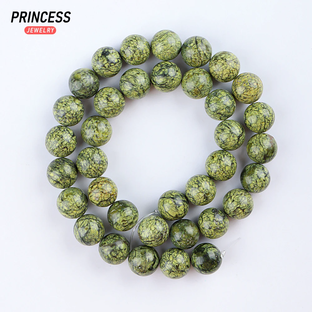 A +++ Natural Rusia Serpentine Jade 6 8 10mm manik-manik batu longgar untuk membuat perhiasan gelang kalung Aksesori DIY grosir