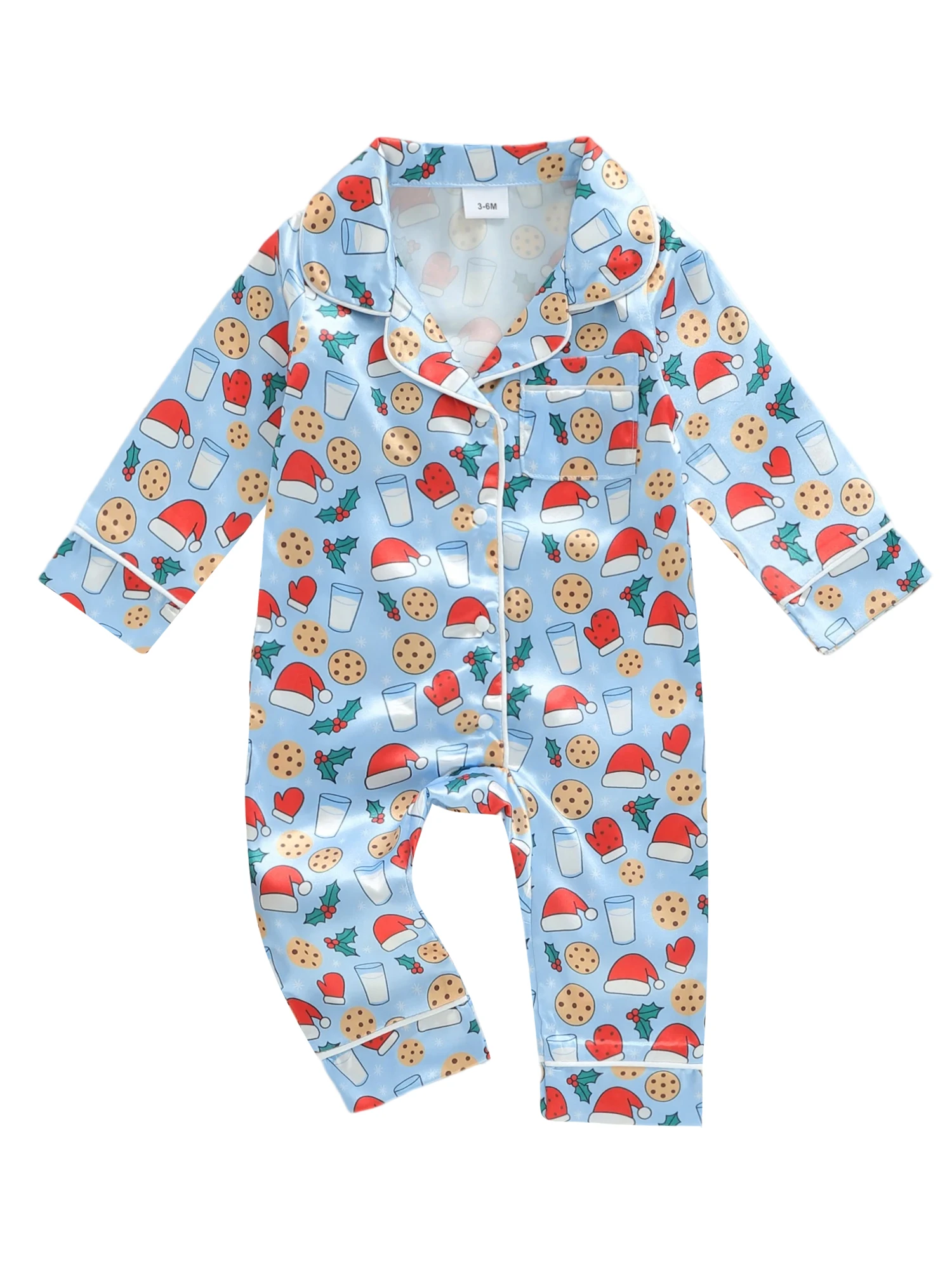 

Милый комбинезон унисекс для малышей с праздничным принтом Санта-Клауса и уютным дизайном без ног для рождественских торжеств