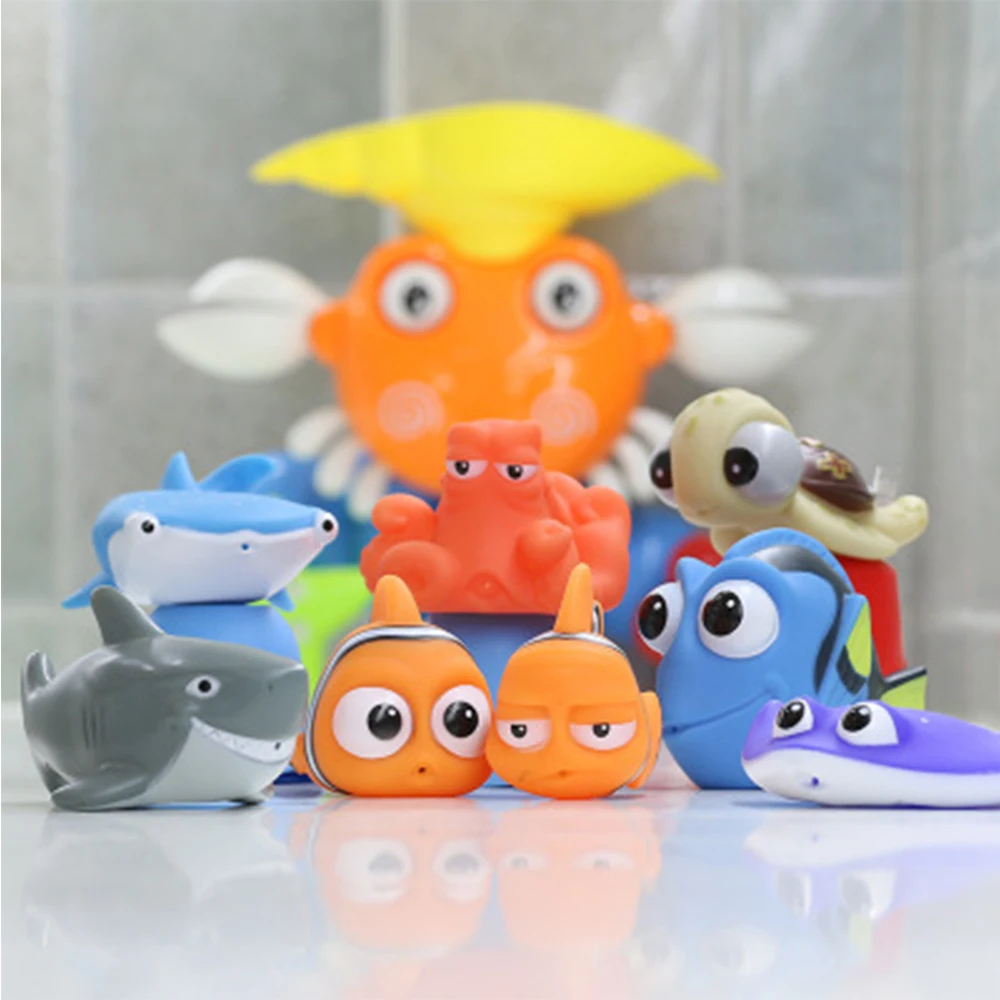 Finding Fish Baby Bath Squirt Toys Kids Funny Soft Rubber Float Spray Water Squeeze Toys  Bathroom Play Animals for Children