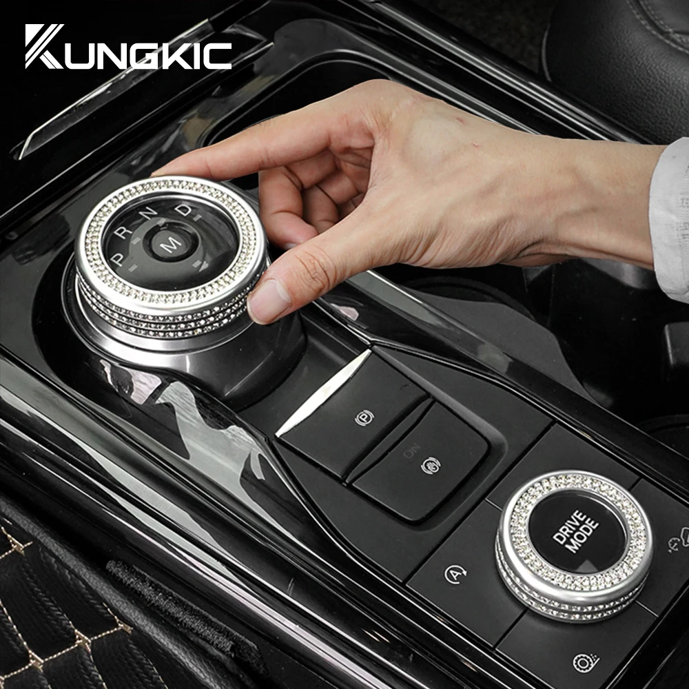 Car Gear Knob Decorative 2pcs For Ford Explorer 2020 2021 2022 2023 LHD RHD Brand New Metal Sliver Ring Trim Cover Accessories