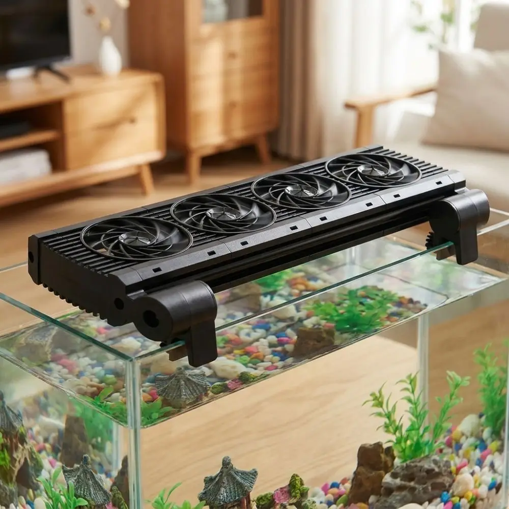 1/2/3/4/5/6 Head Aquarium Cooling Fan Silent Wide Angle Heat Dissipation Fan Heat Dissipation Low Noise Fish Tank Chiller Fan