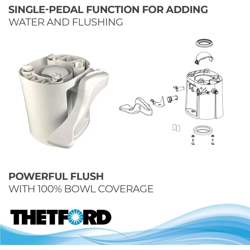 مرحاض مدمج من قطعة واحدة مع مقعد كرسي مريح، دافق مزدوج ممدود، وعاء مرحاض أبيض قياسي