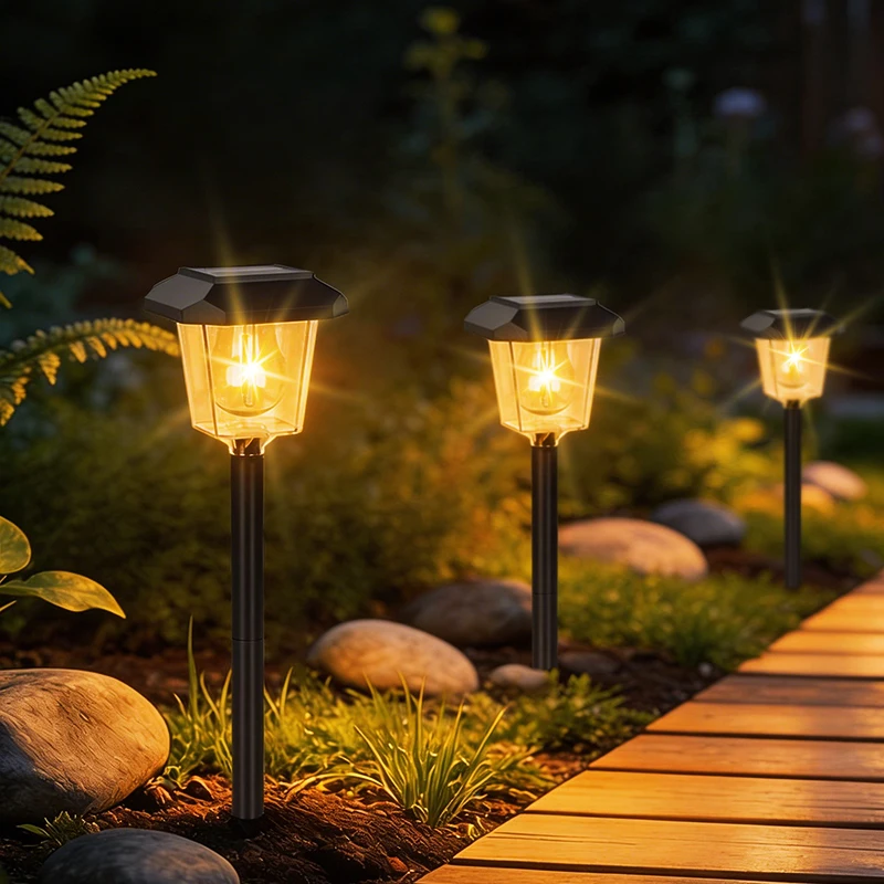 Solar LED Pathway Lights Outdoor Waterproof Auto On Off Dusk Dawn Solar Powered Landscape Stake Lamp For Garden Yard Driveway Lawn Patio Decor