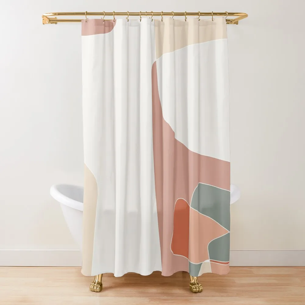 

Terracotta and Burnt Orange Colour Block Shower Curtain Set For Bathroom Toilet Accessories Bathroom Shower Bath Curtain