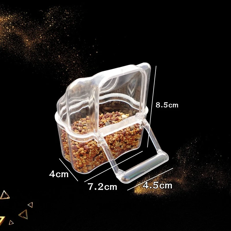 Tiger Skin Parrot with External Cup Feeder, External Bird Food Can, Drinking Cup, Bird Supplies, Spring Door Food Box